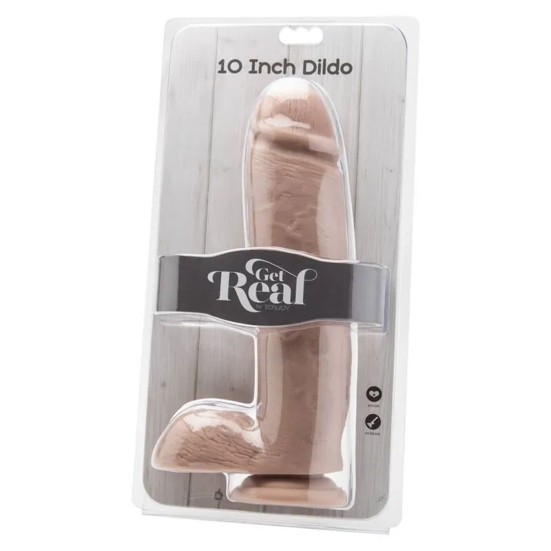 Dildo 25,5 cm con palle di pelle – Get Real