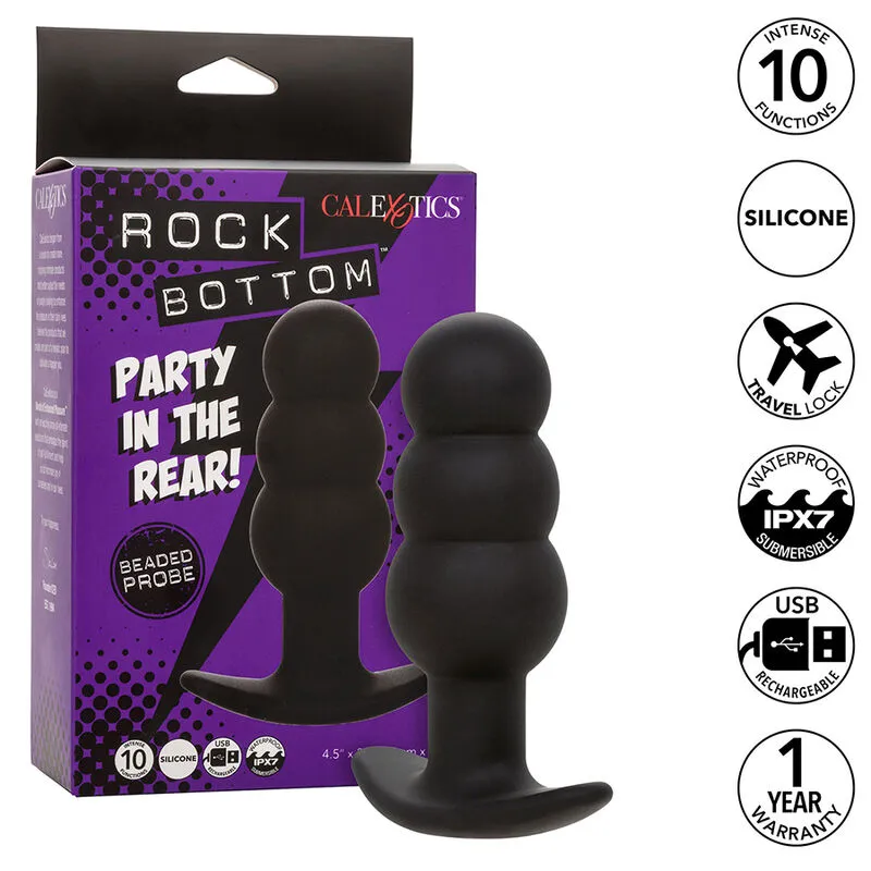 Rock bottom perline tappo anale 10 vibrazioni silicone nero – Calexotics