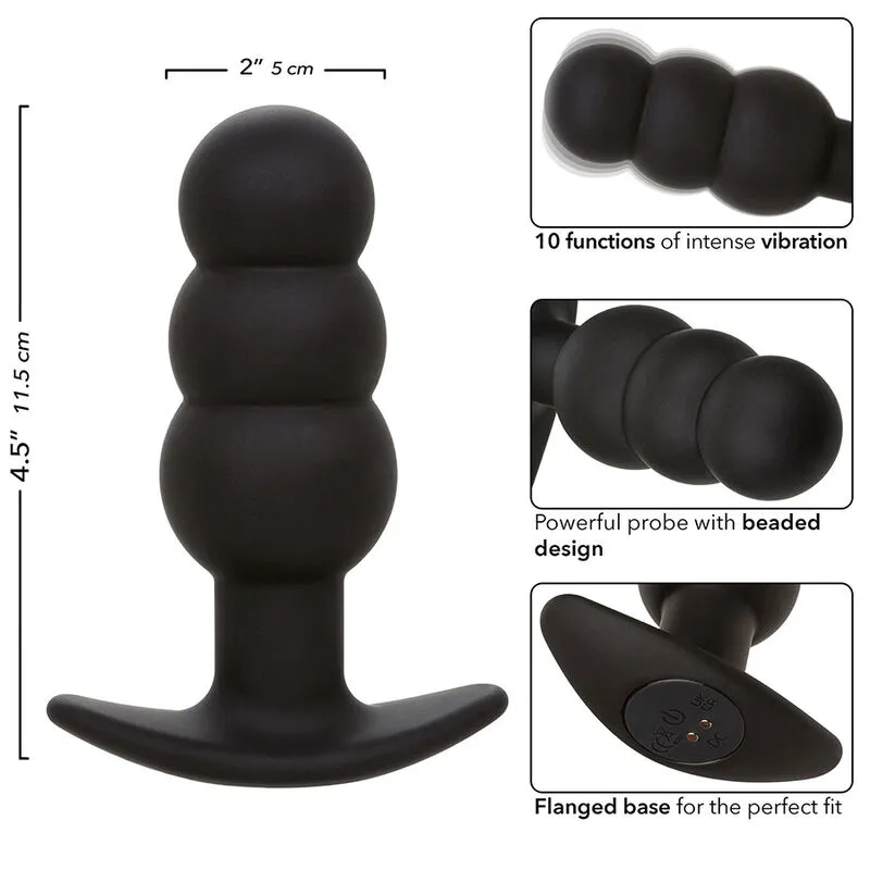 Rock bottom perline tappo anale 10 vibrazioni silicone nero – Calexotics