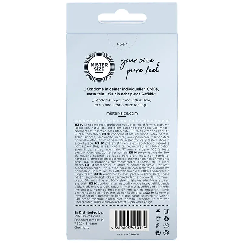 Preservativo taglia L 57 MM (10 unità) – Mister Size