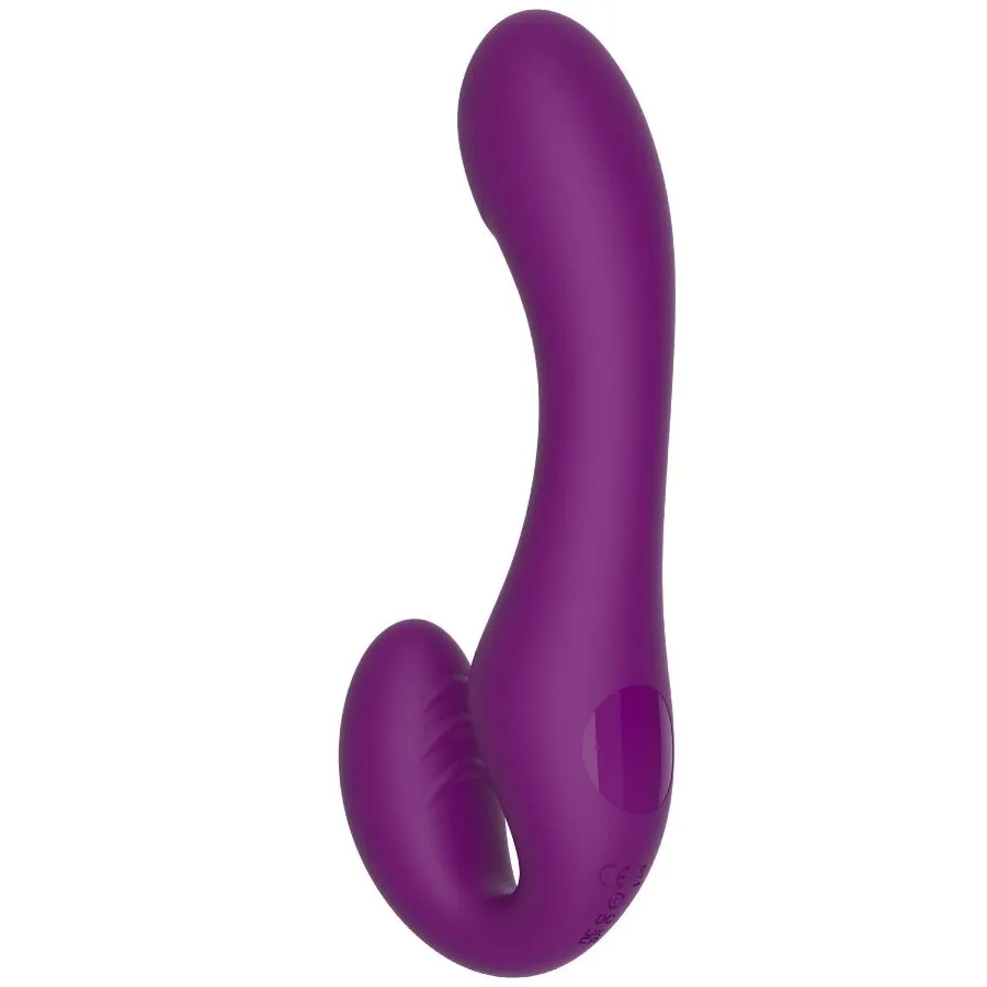 Vibratore 2 IN 1 strapless strap-on con telecomando viola – Xocoon