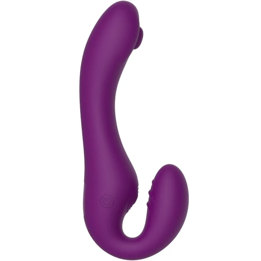 Vibratore 2 IN 1 strapless strap-on con telecomando viola – Xocoon