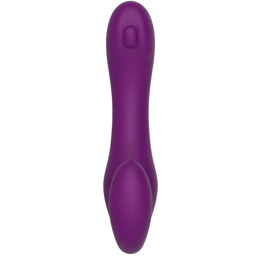 Vibratore 2 IN 1 strapless strap-on con telecomando viola – Xocoon