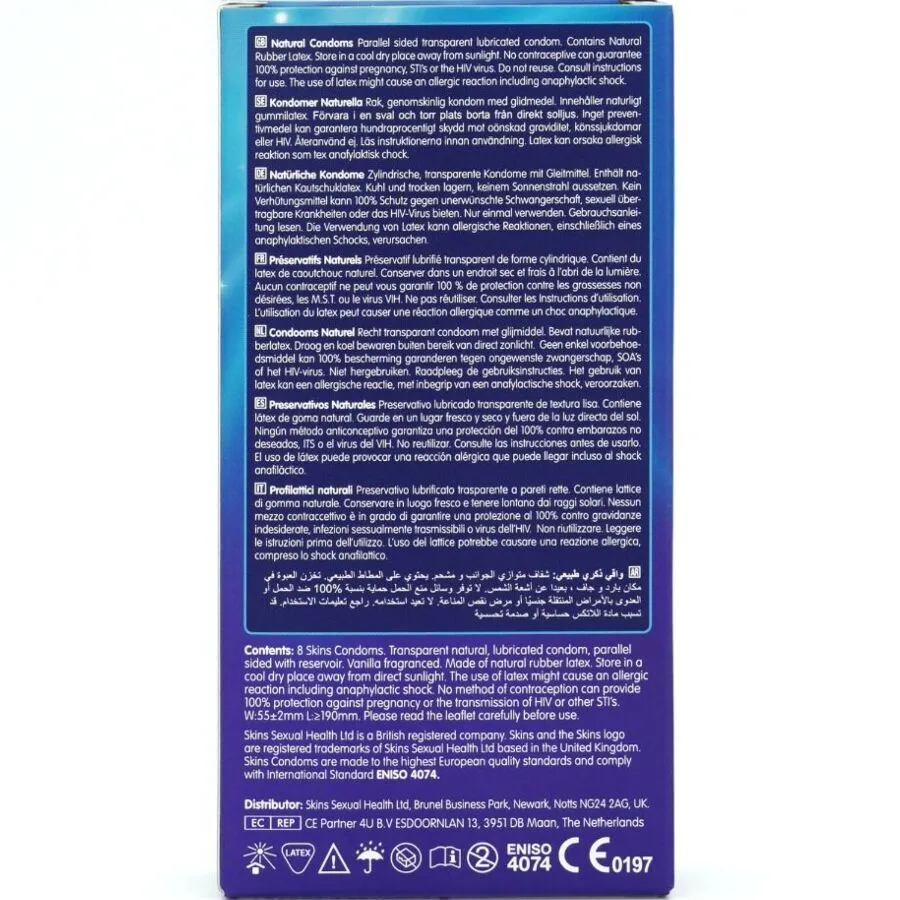 Preservativi naturali premium confezione DA 8 – Skins