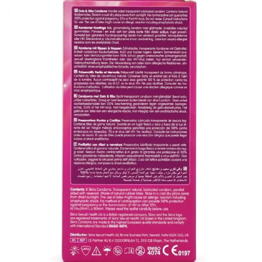 Dots & ribs premium condoms confezione DA 8 – Skins