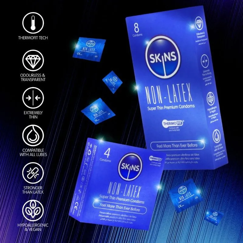 Preservativi senza lattice, confezione DA 4 – Skins